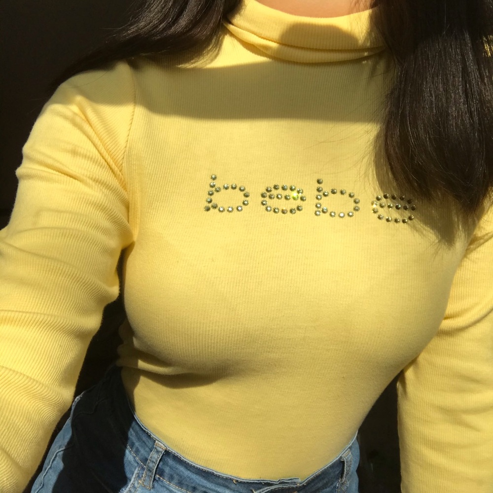 yellow bebe turtle neck